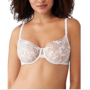 Wacoal Dramatic Interlude Underwire Women's Bra White Size 32D